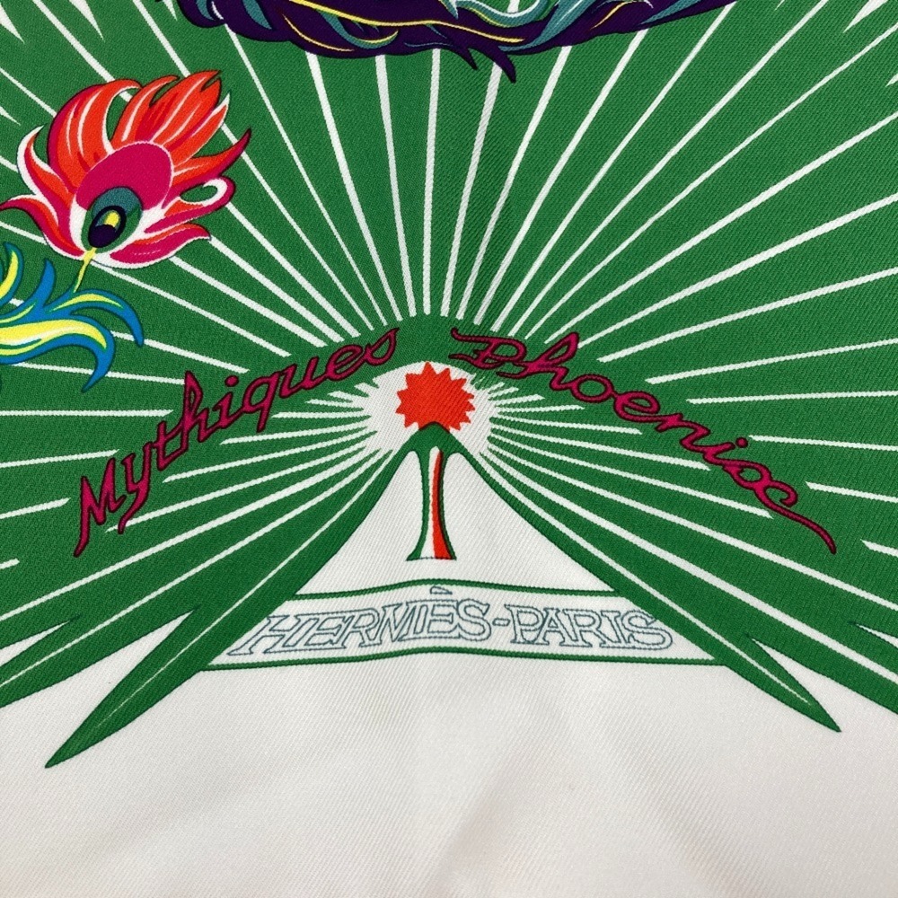 HERMES White Silk Scarf - Picture 6 of 10